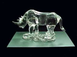 Rhinoceros figurine all solid hand blown glass