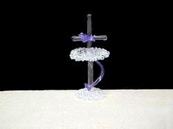 have blown glass baptism cross baby shower favor or gift