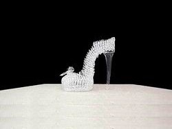 handblown glass slipper wedding cake top 38