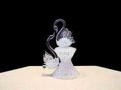 handblown glass hand blown glass wedding cake top swans